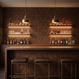 Lobelia Smoked Brown wandpaneel als bar-achterwand