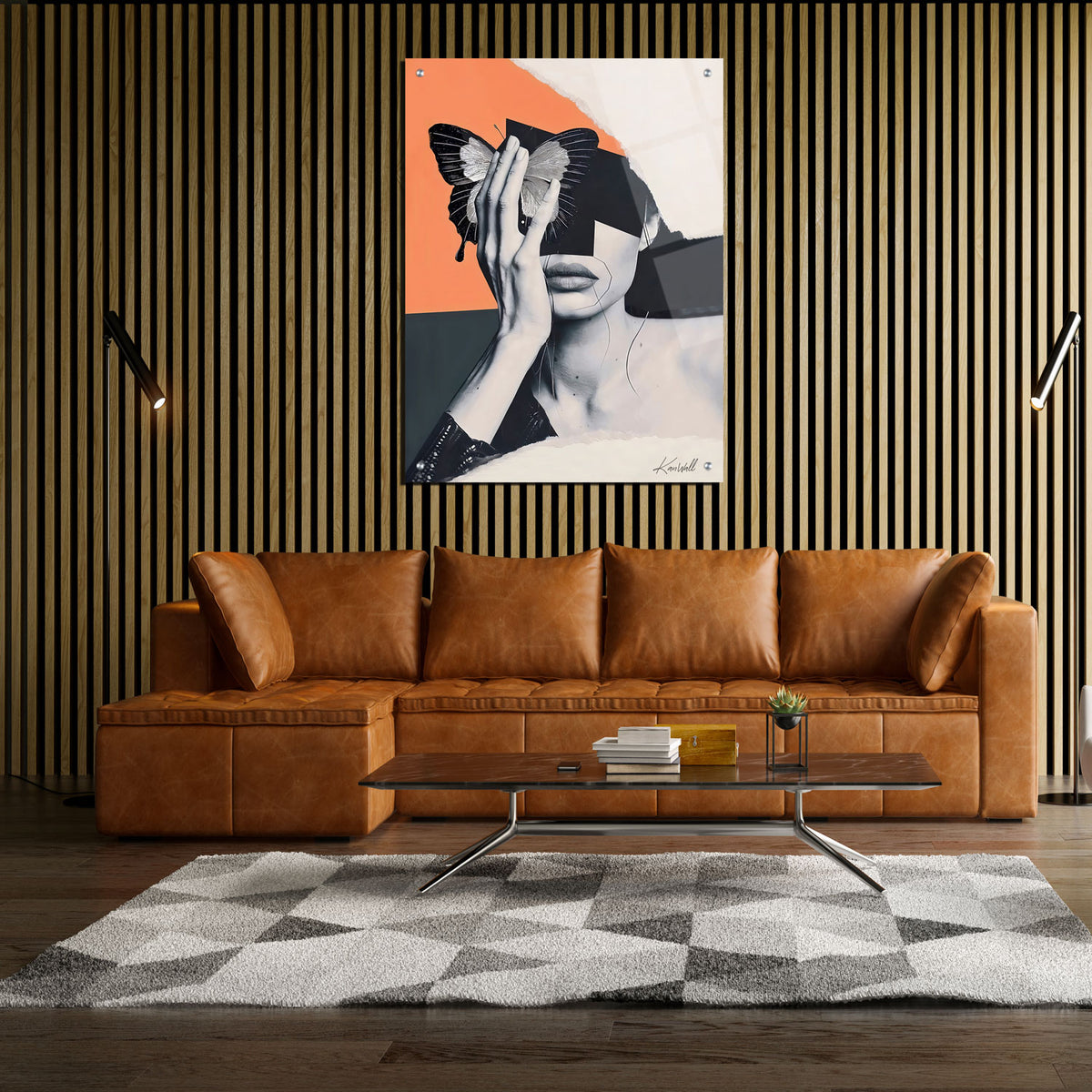 Canvas | Plexiglas Schilderij - 70's Butterfly