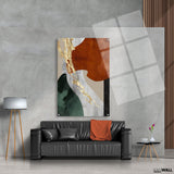Canvas | Plexiglas Schilderij - Abstract Gold Orange