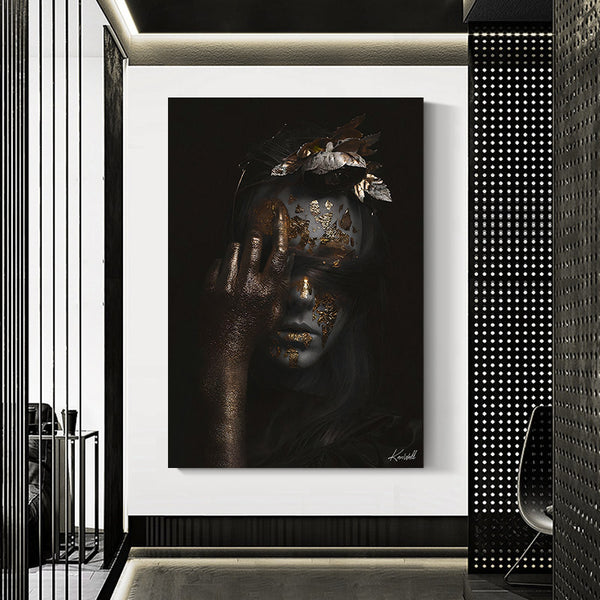 Canvas | Plexiglas Schilderij - Black and Gold