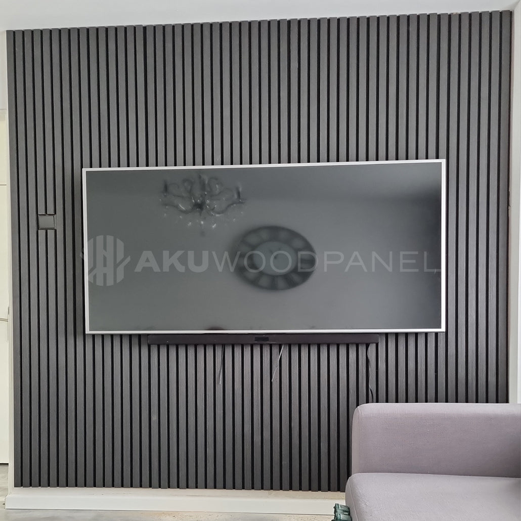 AkuPanel Grijs Walnoot-Hout | 300cmx60cm | 3-zijdig écht houtfineer