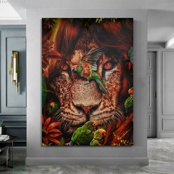 Canvas | Plexiglas Schilderij - King of the Jungle