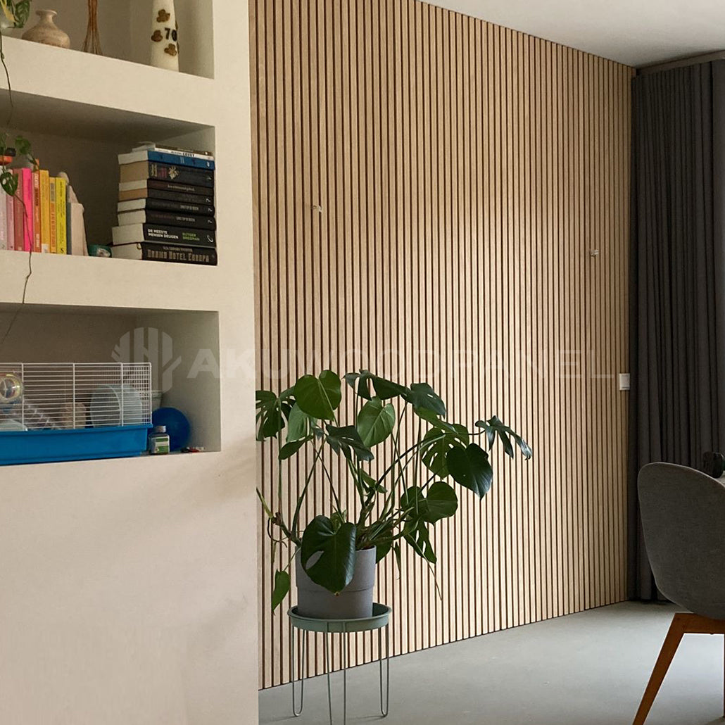 AkuPanel Naturel Eiken Hout | 300cm x 60cm | 1-zijdig écht houtfineer