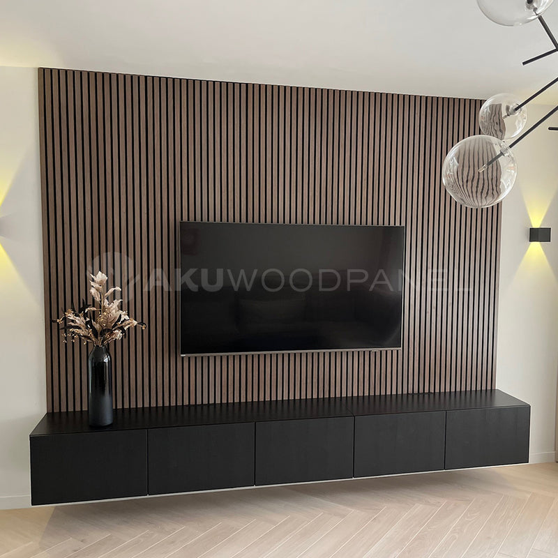 AkuPanel Walnoot Hout | 240cm x 60cm | 1-zijdig écht houtfineer